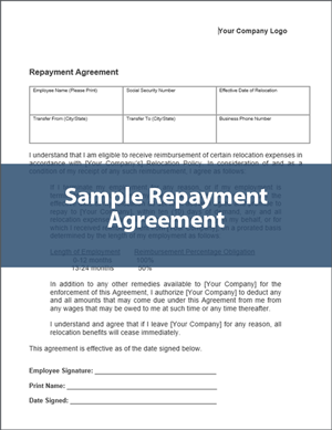 Sample Repayment Agreement